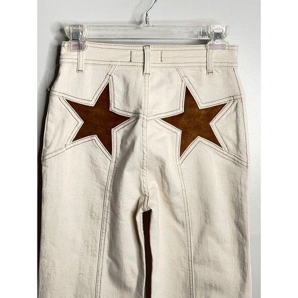 Free People Firecracker high waist flares in ivory Ecru Size 31 NEW - Picture 8 of 9